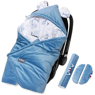 Image of Bellochi Universal Baby Swaddling Blanket for Seat and Car Pram Foot Muff Cotton Velvet e.g. Suitable Maxi Cosi, Römer, Cybex Jambo