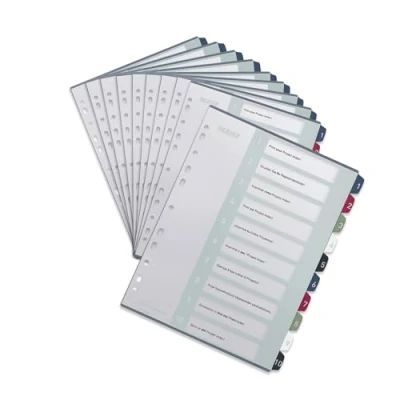 Image of Leitz 1 10 Index, A4, PC Printable, Heavy Duty Plastic, Extra Wide, 12370000