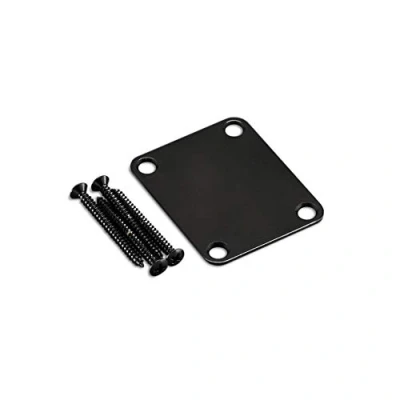 Image of Gotoh Replacement 4 Hole Neckplate with Mounting Screws Black