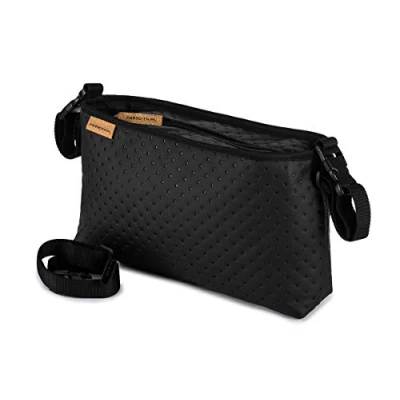 Image of Buggy Organiser Baby Stroller Bag Multifunctional Waterproof Pushchair Eco Leather Black Dots [075]