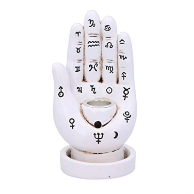 Image of Nemesis Now Palmistry Backflow Incense Burner (White) 12cm