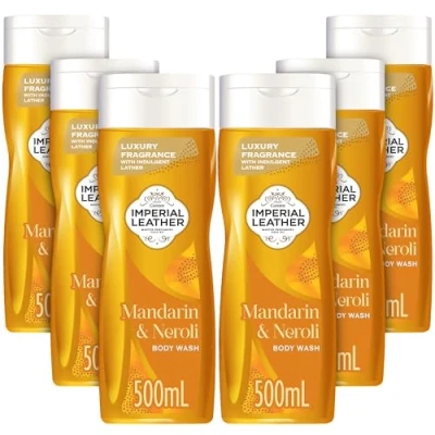 Image of Imperial Leather Mandarin &amp; Neroli Refreshing Body Wash Shower Gel, Signature Oil Blend, Creamy Lather, Gentle Skin Care, Bulk Buy, Pack of 6x500ml