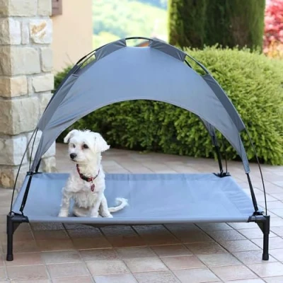 Image of Sogni e Capricci Pets “Sunny elevated Dogs and Cats Bed, Grey, 105x85xh85 cm