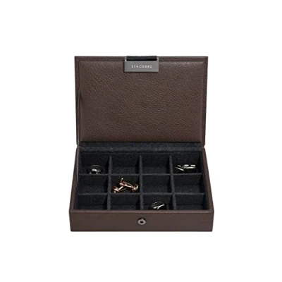 Image of Stackers Mens Brown Mini Cufflink Box