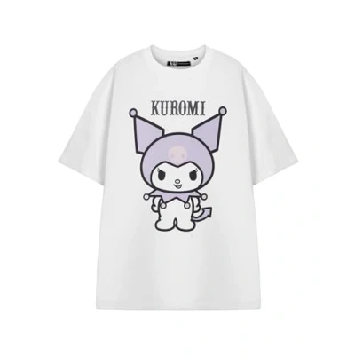 Image of Hello Kitty &amp; Friends Kuromi Pastel Womens White Short Sleeved T Shirt Graphic Tee Cute Sanrio Character Top Casual for Women Girls