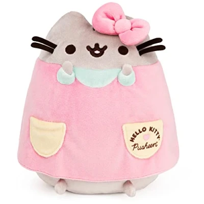 Image of GUND Hello Kitty x Pusheen The Cat Stuffed Animal, Sanrio Costume Plush, 9.5