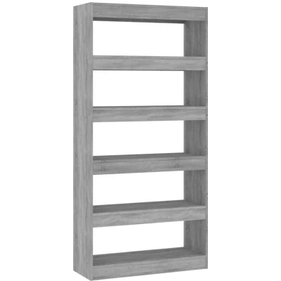 Image of vidaXL Book Cabinet/Room Divider Grey Sonoma 80x30x166 cm Engineered Wood