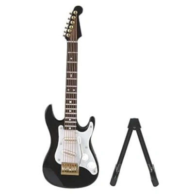 Image of 14cm Mini Classical Guitar Musical Instrument Model Wooden Electric Guitar, Ornaments, Lime Wood, Craft, Red, Black, White, White Coffee (Black)
