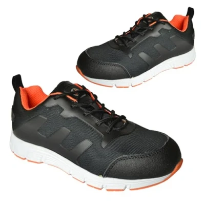 Image of BARGAINS GALORE NEW STEEL TOE CAP SAFETY TRAINERS BOOT LIGHTWEIGHT BOOTS SHOES WORK MENS 6 13 BLACK ORANGE FOR MEN WOMEN, COMFORTABLE FOOT PROTECTION (10 UK)