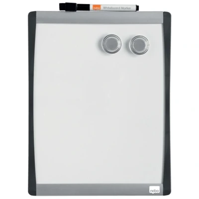 Image of Nobo Mini Magnetic Whiteboard With Arched Frame, Wall Mountable, Includes Pen, Magnets &amp; Foam Adhesive Pads, Home/ Office, 215 x 280 mm, White, 1903778