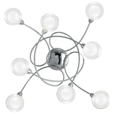 Image of BLOG 8 light Multi Arm Semi Flush Ceiling Chrome 66x66x20cm