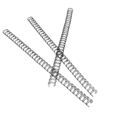 Image of Rayson Wire Binding Spines, 34 Loops, 25 Sheets, 6.4 mm, A4, 3:1 Ptich, Black, Pack of 100