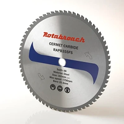 Image of Rotabroach Chop Saw Blade for Steel RAPB355FS Metal Cutting Cermet Tipped Circular Saws 355mm Durable Cutter High Max Speed 1750 RPM