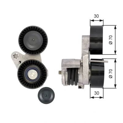 Image of 11287563927, 7563927 Tensioner Pulley GATES FleetRunner Micro V Kit T39114 BMW: 3 Saloon, 5 Coupe