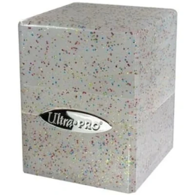 Image of Ultra PRO Satin Cube 100+ Card Deck Box (Glitter Crystal) Protect Your Gaming Cards, Sports Cards or Collectible In Pro&#039;s Stylish Glitter Box, Perfect for Safe Traveling
