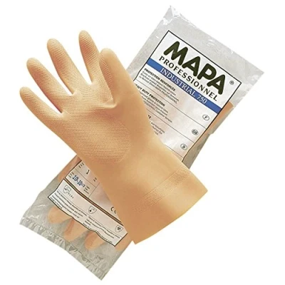 Image of Alto 299 Industrial Reusable Latex Cleaning Gloves, Long Lasting Chemical Protection, Oilproof and Washable, Mechanical, Heating/Plumbing Orange Size 9 Large 1 Pair Safety Gloves