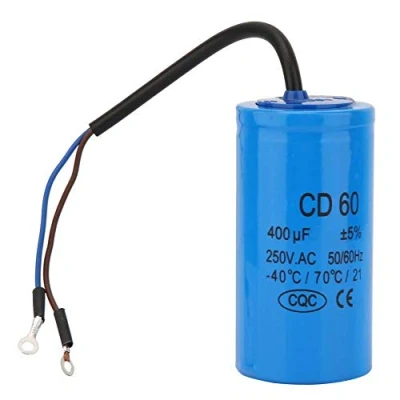 Image of Run Capacitor 400uF,CD60 Lead Motor Start Capacitor,with Wire Lead, 250V AC 50/60Hz for Air Compressor etc
