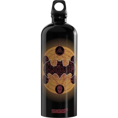 Image of Sigg Aluminium Water Bottle Traveller Classic Gold Climate Neutral Certified Suitable For Carbonated Beverages Leakproof Lightweight BPA Free Black 1L