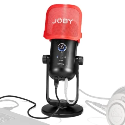 Image of Joby Wavo POD USB Condenser PC Microphone for Podcasting, Streaming Recording, Mute and Gain Controls, Headphones Live Monitoring, Laptop Plug &amp; Play Mac