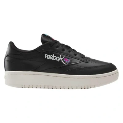 Image of Reebok Women&#039;s Club C Double Sneaker, CBLACK/Chalk/LASPIN, 2.5 UK