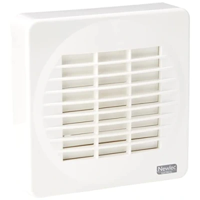 Image of Newlec NL880TS 100MM 4&quot; Bathroom Extractor Fan with Timer and Automatic Shutters, White