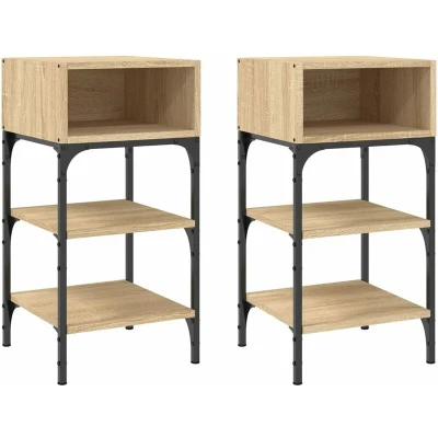 Image of vidaXL Bedside Tables 2 pcs Sonoma Oak 35x34.5x70 cm Engineered Wood