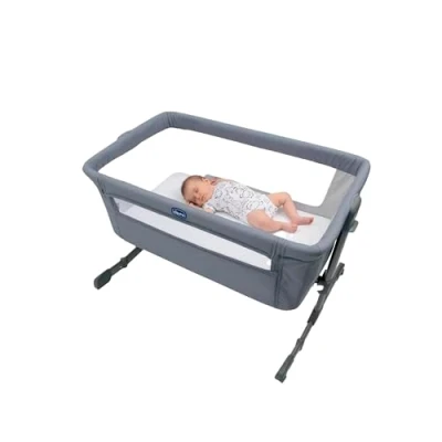 Image of Chicco Next2Me Essential Infant Cosleeping Crib, Sustainable, Compatible with Different Beds, Adjustable Height, Tiltable, Good Air Circulation, Mattress and Bag Included, 0 6 m