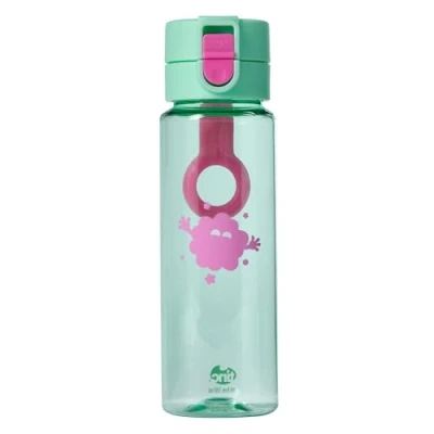 Image of Tinc Mintee Tribal Character design Flip and Clip lockable leak proof Water Bottle with BPA free plastic Mint Green, 500ml