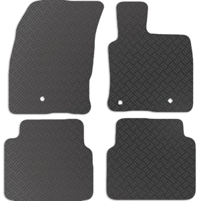 Image of Carsio Rubber Car Mats For Ford Kuga 2020+ Onwards Tailored Fit Floor Mat Set Complete Accessory Black Custom Fitted All Weather &amp; Heavy Duty, Anti Slip Backing with Clips