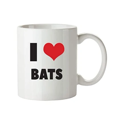 Image of I Love Bats Mug Personalised Adult Office