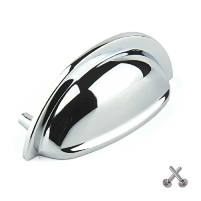 Image of Chrome Cup Kitchen Cabinet Door Handle Cupboard Drawer Bedroom Furniture Handles knobs Pull