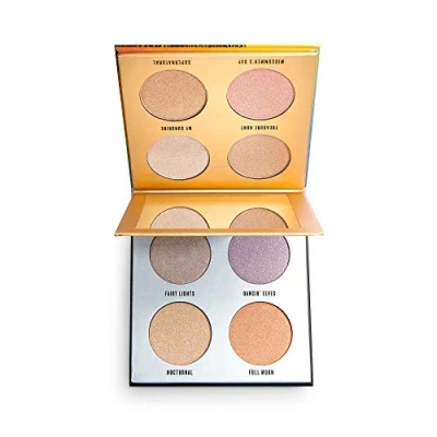 Image of Revolution Beauty London Makeup Obsession London, Rady, Highlighter Palette, Moonlight/ Sunlight, 8 Shades, 28g