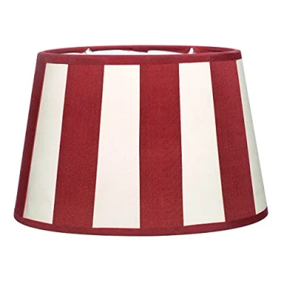 Image of Brillibrum Designer Lampshade Striped Table Pattern E14 Socket E27 Stripes Max 40 Watt (Wine Red/Cream)