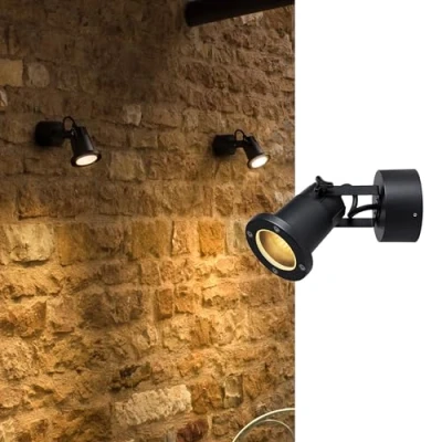 Image of SLV Nautilus WL QPAR51 / Illumination for Walls, Paths, entrances, LED spot, Surface Mounted Outdoor Light, Garden lamp GU10 IP54 11W Anthracite, Aluminium, 11 W, Black