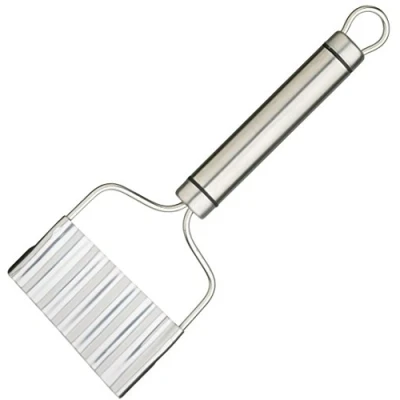 Image of KitchenCraft KCPROCH Professional Crinkle Chip Cutter, Stainless Steel, 21 x 8 cm, Silver