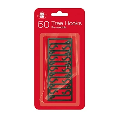 Image of Giftmaker Set 50 Reusable Plastic Christmas Tree Bauble Hooks Hanging Decoration