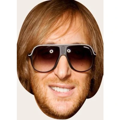 Image of FoxyPrinting David Guetta Celebrity Cardboard Party Face Mask Fancy Dress