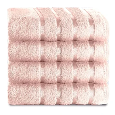 Image of GC GAVENO CAVAILIA Fade Resistant Luxury, Extra Absorbent 100% Ringspun Egyptian Cotton 500 GSM Bathroom Set, Blush Pink, 4PK Bath Towel