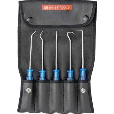 Image of PB 7685.Set Set with 5 Pickup Tools in a Handy roll up case for dismantling Seal Elements at Engines, Gears, Brakes, air Conditioning Equipment
