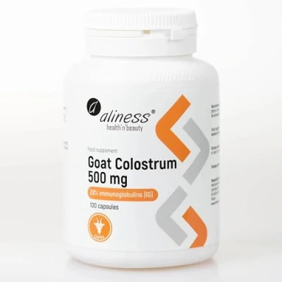 Image of Aliness Goat Colostrum 500mg 28% immuno Globulines IG 100 Capsules