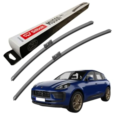 Image of Silbak Windscreen Wipers, fits for PORSCHE MACAN (2014 ONWARDS) Front Wiper Blades, 600mm/500mm