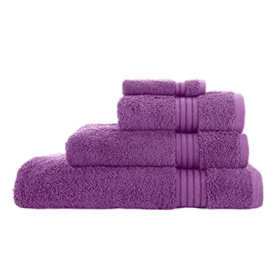 Image of Jasmin Elinor LUXURY SUPREME 600 GSM 100% EGYPTIAN COTTON SATIN STRIPE TOWELS (Bath Sheet, Lilac)