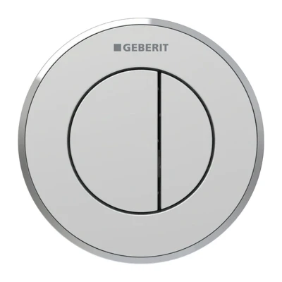Image of Geberit Type 10 Pneumatic Dual Flush Button Matt Chrome / Gloss (116.055.JQ.1)