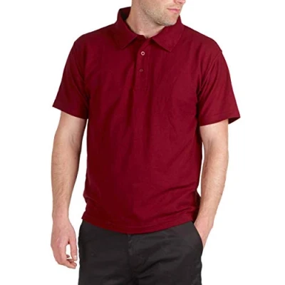 Image of BKS Mens Active Pique Polo T Shirt Size S to 4XL Sports Work Leisure (XXXXL 4XL, Maroon)