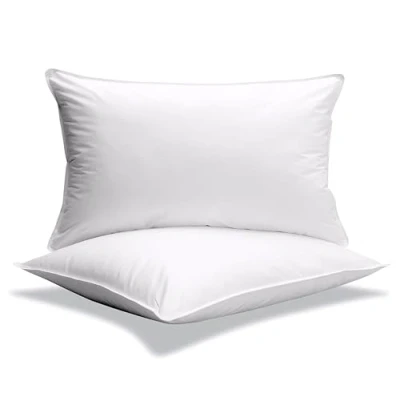 Image of Luxury Duck Feather Pillow Pair Hotel Quality Anti Allergy
