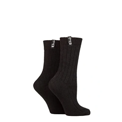 Image of Pringle Ladies Classic Boot Socks Pack of 2 Black 4 8