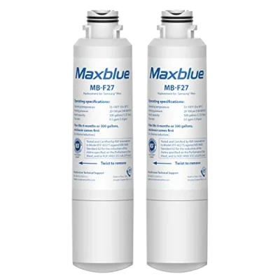 Image of 2X Maxblue DA29 00020B Fridge Water Filter, Compatible with Samsung® 00020B, HAF CIN EXP, 00020A, 00019A, DA97 08006, 08043ABC, Kenmore 46 9101, AP5271937, REFSVC, HDX FMS 2