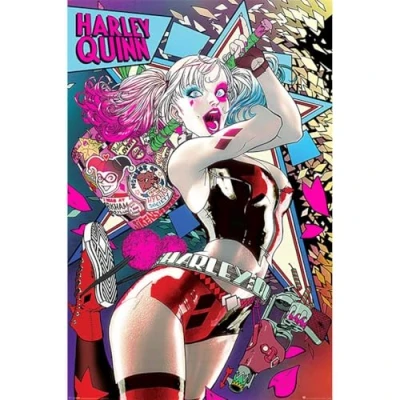 Image of Pyramid International Batman (Harley Quinn Neon) Maxi Poster 61 x 91.5cm, Plastic/Glass, Multi Colour, 91.5 1.3 cm