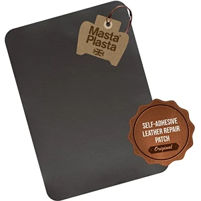 Image of MastaPlasta Original Self Adhesive Leather Repair Patch Dark Brown 28 x 20 cm (11&quot; 8&quot;). Instant Upholstery Quality Scratch &amp; Tear for Sofas, Car Interiors, Bags, Vinyl More
