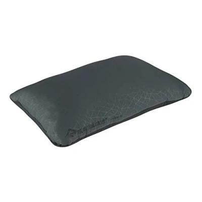Image of Sea to Summit Foam Core Pillow XL Travel Just Like Home Soft Fabric &amp; Upcycled Lock System Rolling Closure Integrated Pocket For Camping 56 x 36 15cm Navy Blue 450g